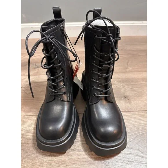 Cider NWT Chunky Block HeelFaux Leather Chelsea Boot 6 - Picture 10 of 12